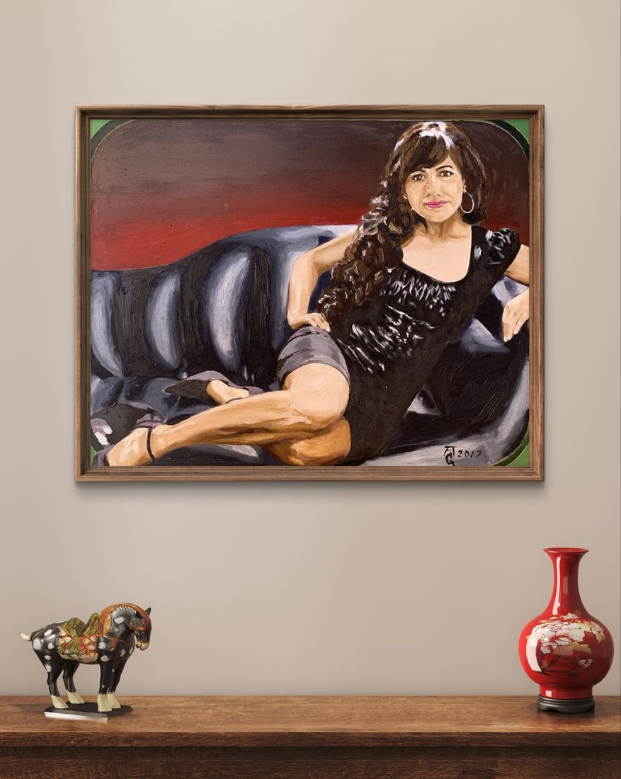 Oil painting Girl on the sofa Oleksandr Gukalov - 2