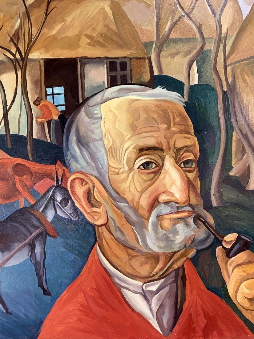Oil painting Man in a red jacket (based on Boris Grigoriev) Victor Konotopsky - 2