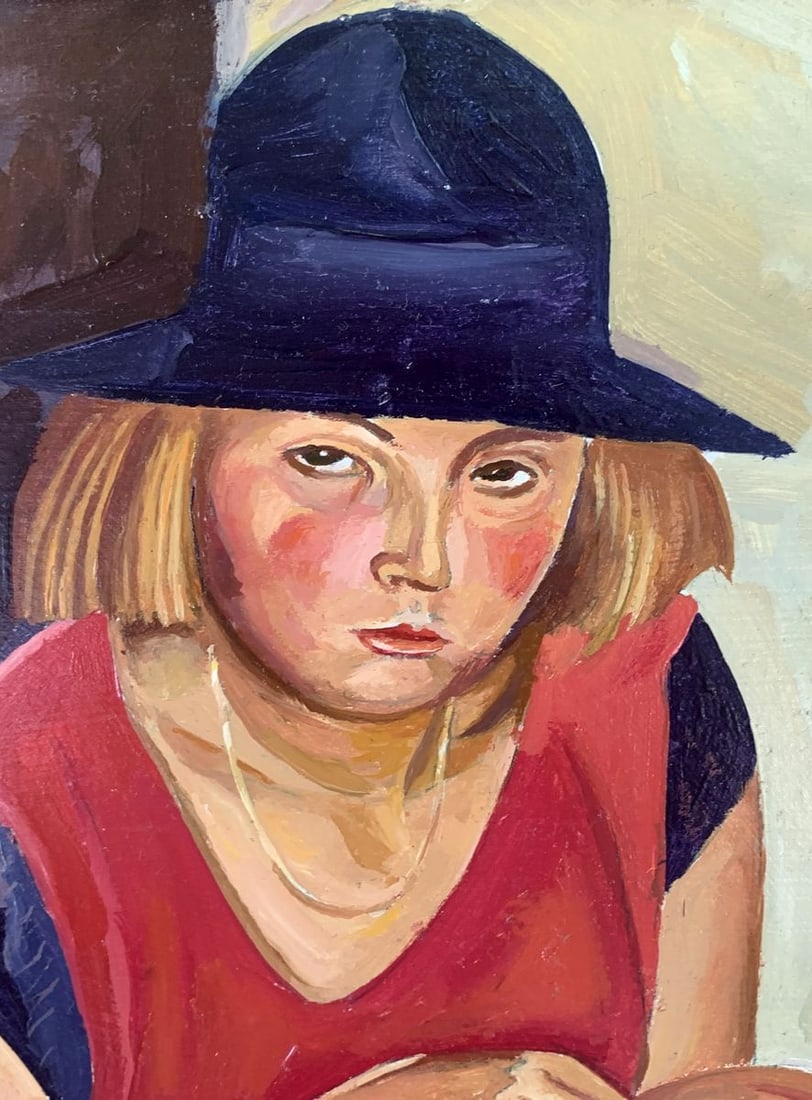 Oil painting Girl in a red dress (based on Boris Grigoriev) Victor Konotopsky - 3