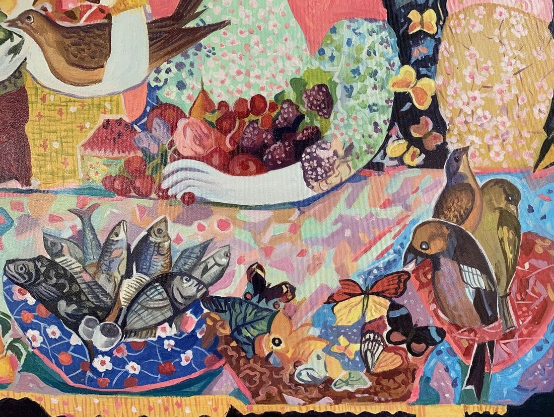 Oil painting Girls at the table (based on Maria Berrio) V. Konotopsky - 7