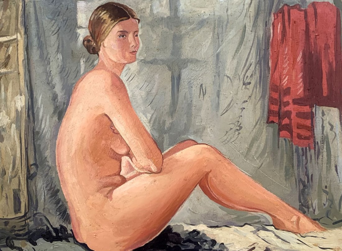 Oil painting Naked girl (based on Yuri Pimenov) V. Konotopsky - 2