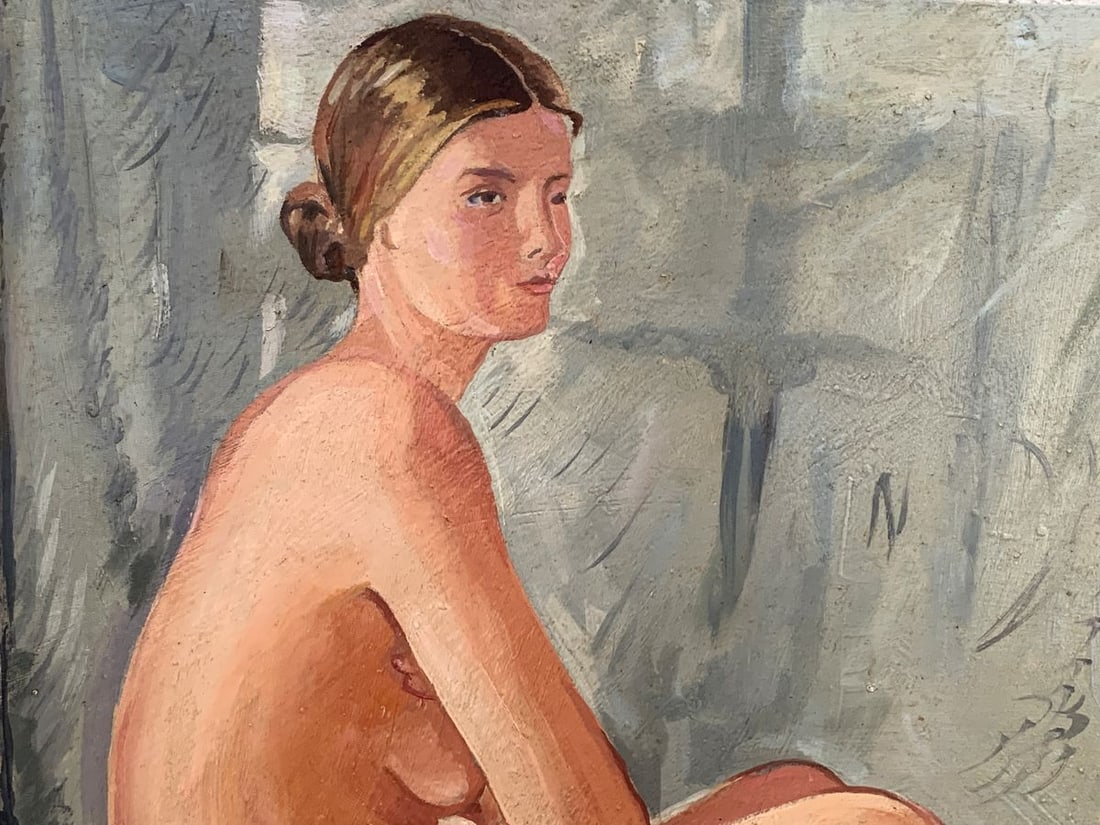 Oil painting Naked girl (based on Yuri Pimenov) V. Konotopsky - 3