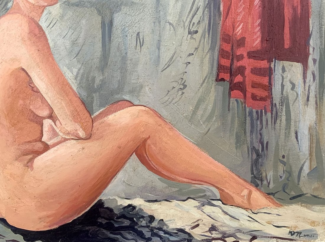 Oil painting Naked girl (based on Yuri Pimenov) V. Konotopsky - 7
