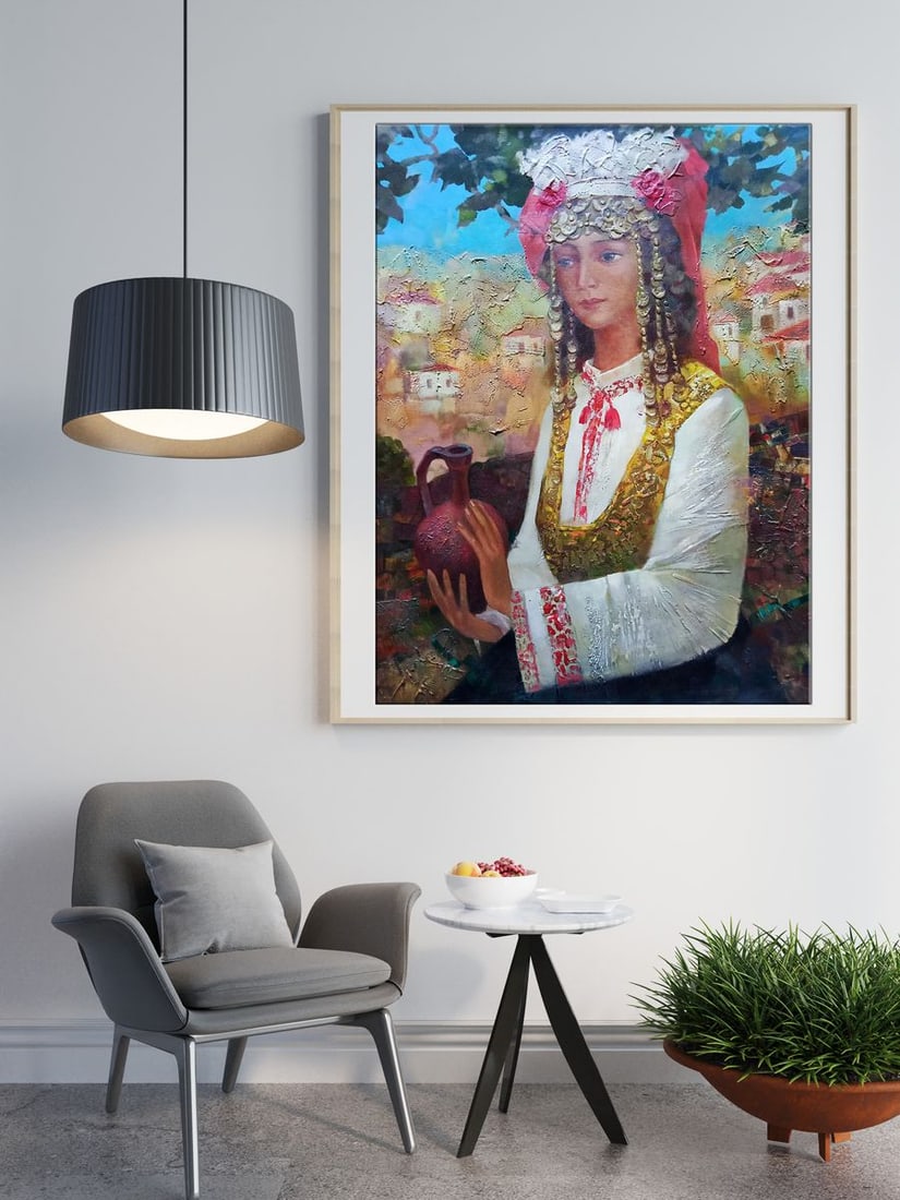 Abstract oil painting Bulgarian girl Anatoly Borisovich Tarabanov - 3