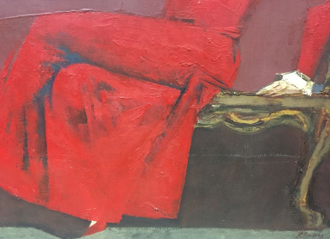 Oil painting Lady in red Alexey Fedorovich Vlasov - 4