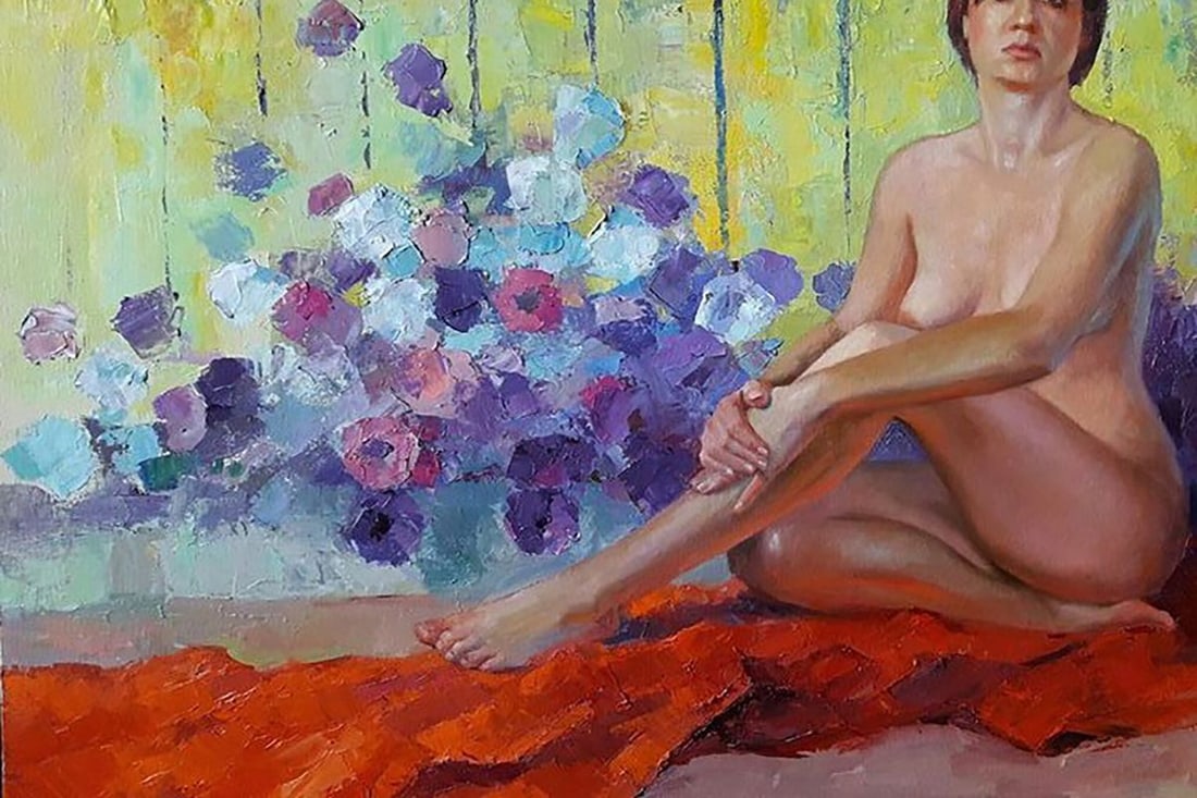 Oil painting Woman in petunia Serdyuk Boris Petrovich - 4