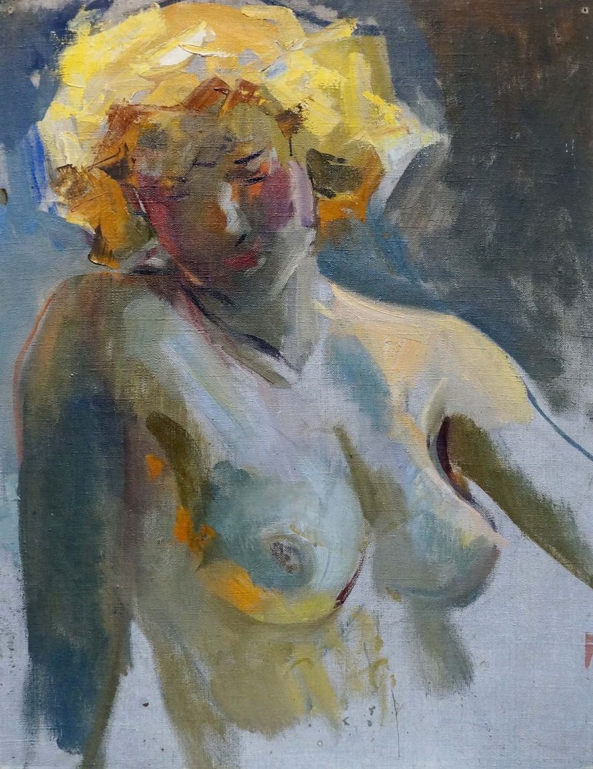Oil painting Portrait of a naked girl Volsky Petr Dmitrievich: Title: Oil painting Portrait of a naked girl Volsky Petr Dmitrievich Description: NoVerns 577 *** ABOUT THIS PAINTING *** * TITLE: "Portrait of a naked girl" * ARTISTS: Volsky Petr Dmitrievich *