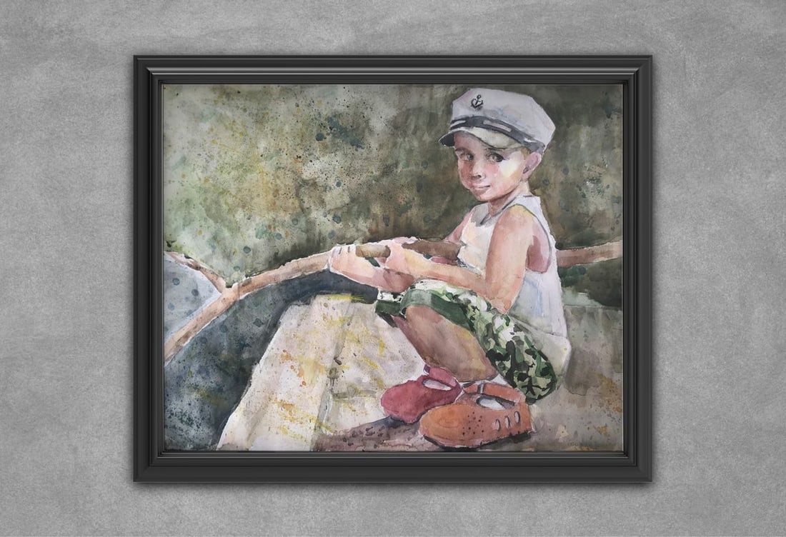 Watercolor painting Young sailor Unknown artist - 2