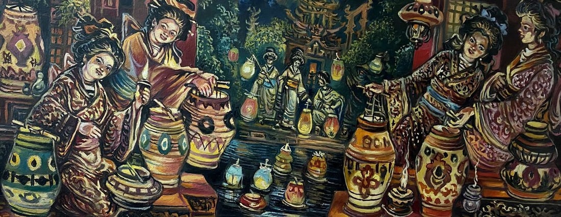 Oil painting Japanese motives Alexander Arkadievich Litvinov: Title: Oil painting Japanese motives Alexander Arkadievich Litvinov Description: NoLitv 111 *** ABOUT THIS PAINTING *** * TITLE: "Japanese motives" * ARTISTS: Alexander Arkadievich Litvinov * SIZE: 75