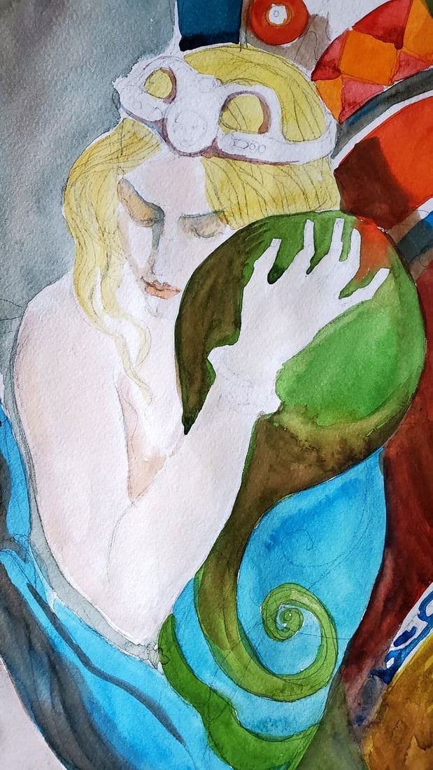 Watercolor painting In the arms Litvinov Daniil Olegovich - 2