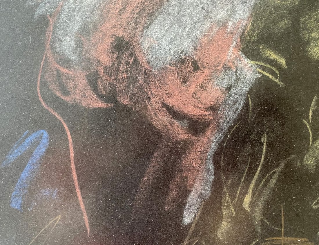 Crayons painting Portrait of a woman Valentin Dmytrovych Khrushch - 4