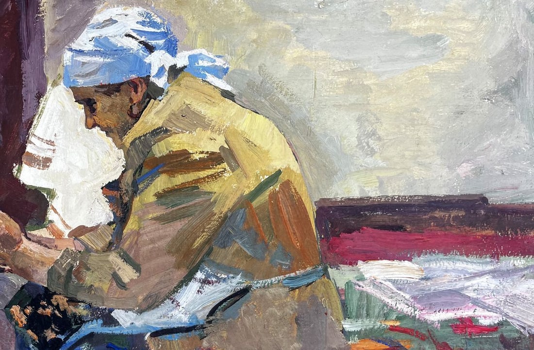 Oil painting Portrait of a grandmother Unknown artist - 3