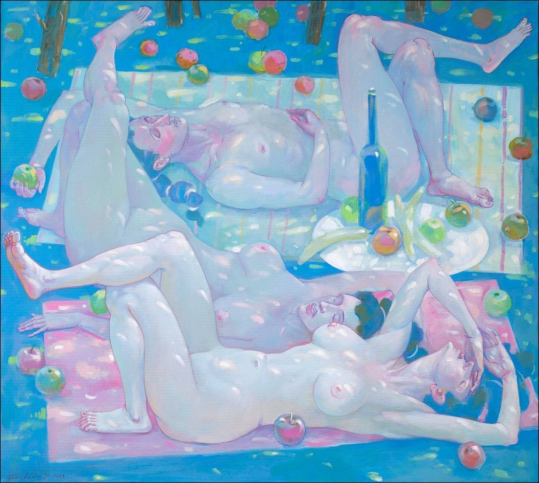 Acrylic painting Paradise siesta Nicolay Vydcovsky (1 of 7)
