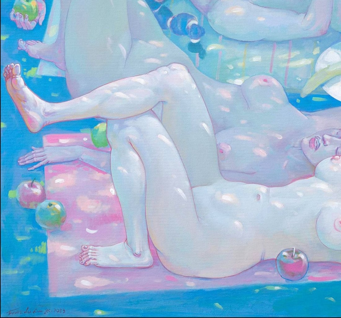 Acrylic painting Paradise siesta Nicolay Vydcovsky - 4