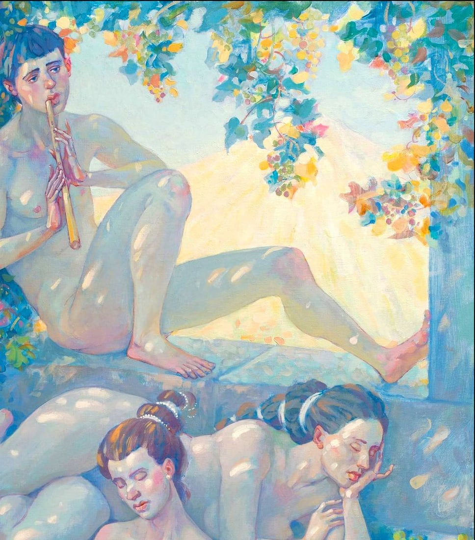 Acrylic painting Noon with the flute Nicolay Vydcovsky - 3