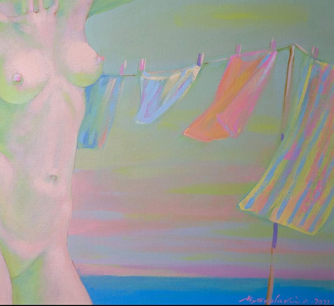 Acrylic painting The sea is around Nicolay Vydcovsky - 5