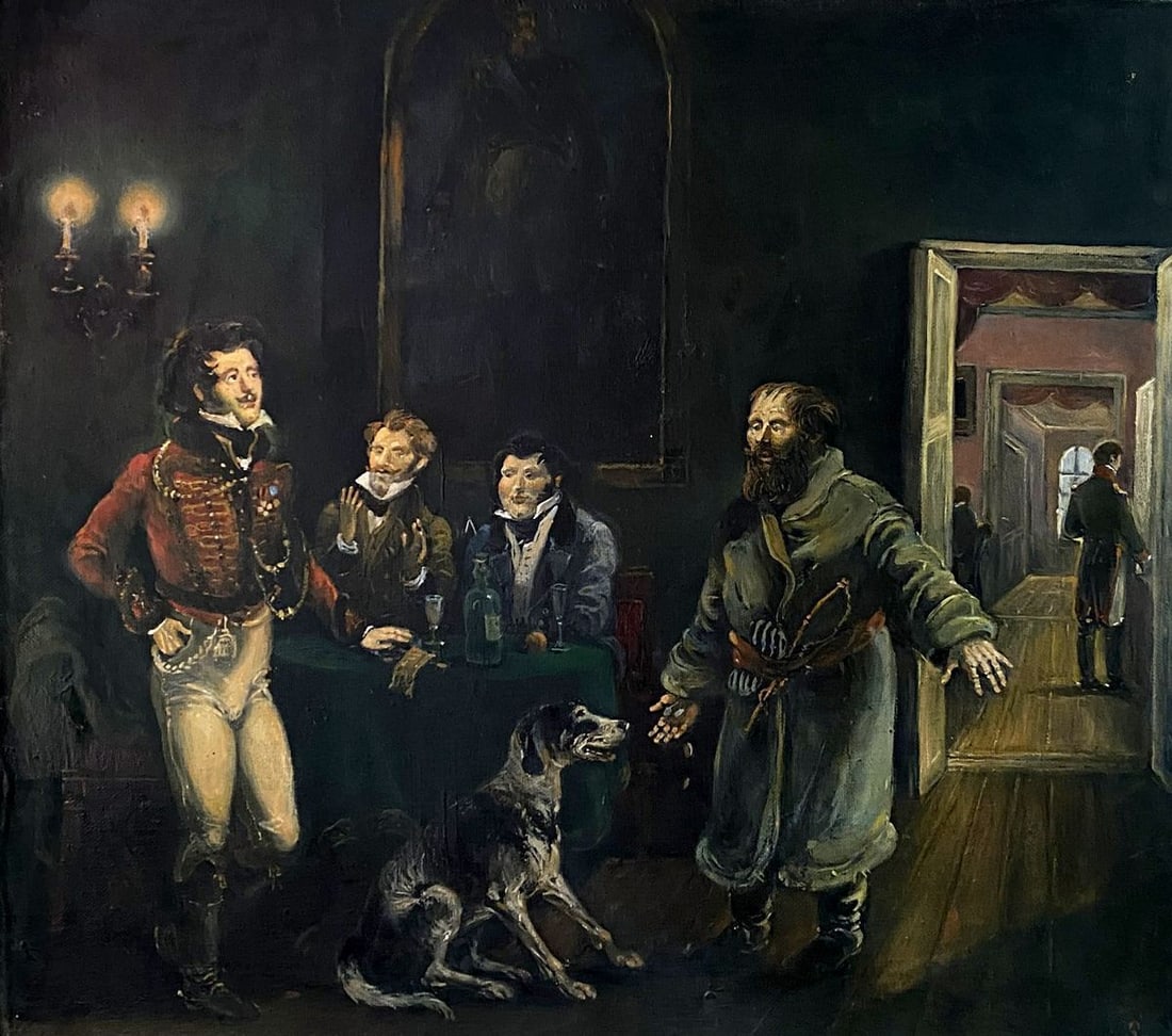 Oil painting Portrait of two hussars and Tolstoy Litvinov Oleg Arkad'yevich (1 of 9)