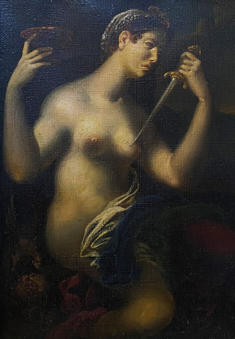 Oil painting Lucretia Litvinov Oleg Arkad'yevich: Title: Oil painting Lucretia Litvinov Oleg Arkad'yevich Description: NoLitv 457 *** ABOUT THIS PAINTING *** * TITLE: "Lucretia" * ARTISTS: Litvinov Oleg Arkad'yevich * SIZE: 16x22 cm/'6.29x8.66