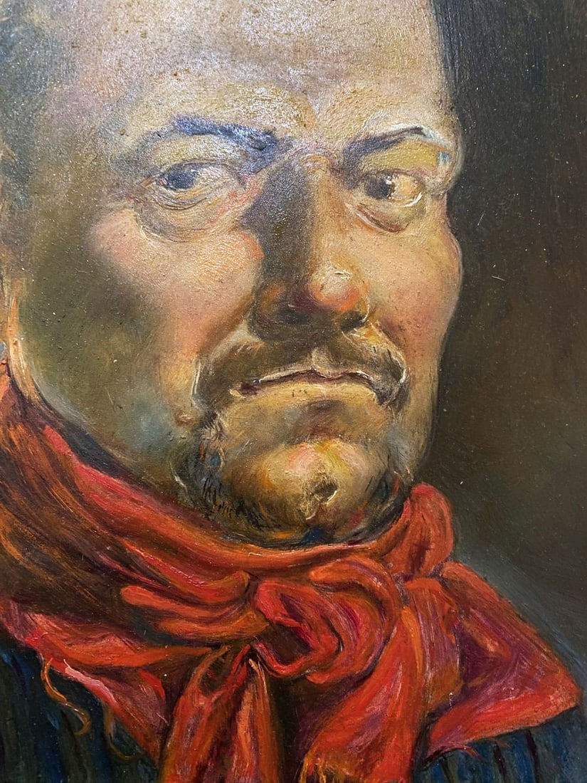Oil painting Portrait in a red scarf Litvinov Oleg Arkad'yevich - 2