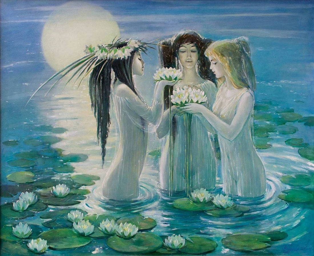 Oil painting Mermaid Night Titinin Yurii: Title: Oil painting Mermaid Night Titinin Yurii Description: NoDub 28 *** ABOUT THIS PAINTING *** * TITLE: "Mermaid Night" * ARTISTS: Titinin Yurii * SIZE: 120x100 cm/'47.24x39.37 inches' * MEDIUM: