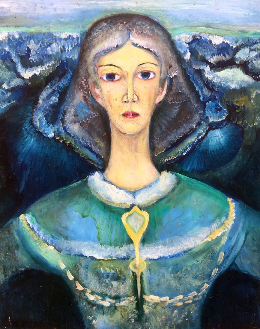 Oil painting Portrait girl Novikovsky Vladimir Ogievich (1 of 7)