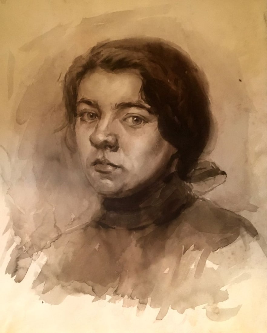 Watercolor painting Portrait of a girl Palazhchenko Irina: Title: Watercolor painting Portrait of a girl Palazhchenko Irina Description: No684 *** ABOUT THIS PAINTING *** * TITLE: "Portrait of a girl" * ARTISTS: Palazhchenko Irina * SIZE: 36x29 cm/'14.17x11.4