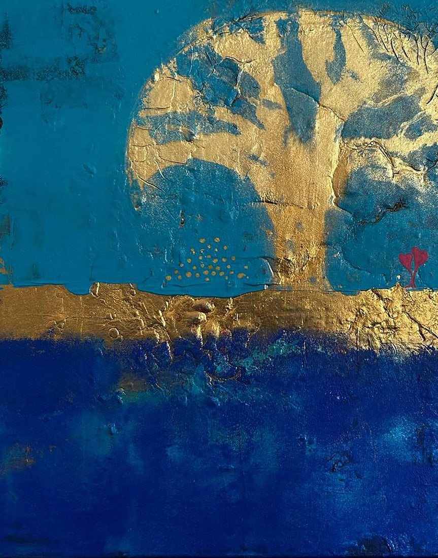 Acrylic painting The Roots of the Golden Tree Olga Melezhik - 6