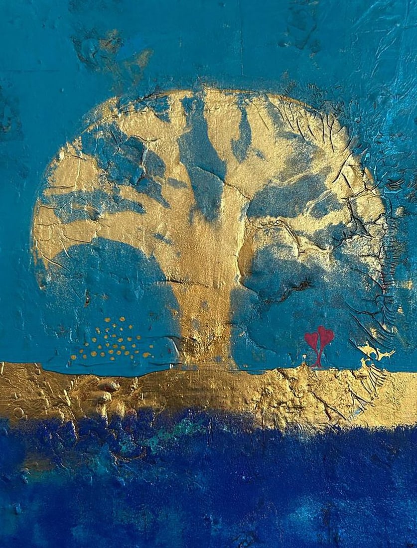Acrylic painting The Roots of the Golden Tree Olga Melezhik - 8
