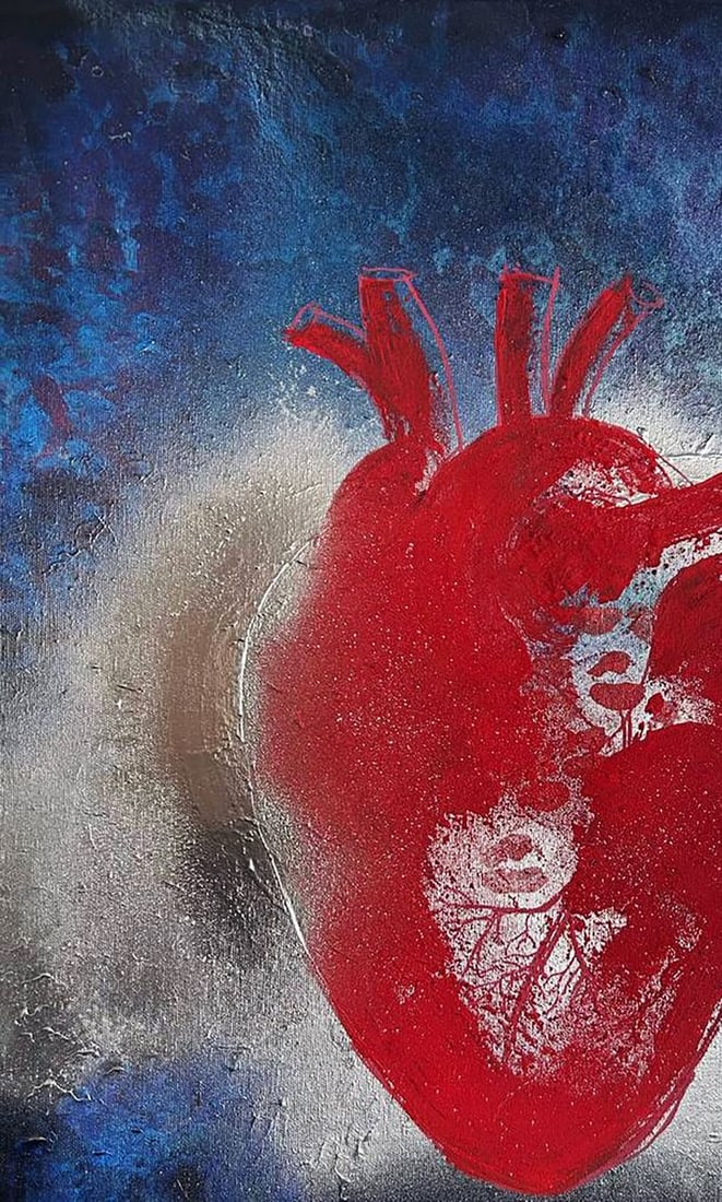 Acrylic painting Feel the Heart Beat Olga Melezhik - 4