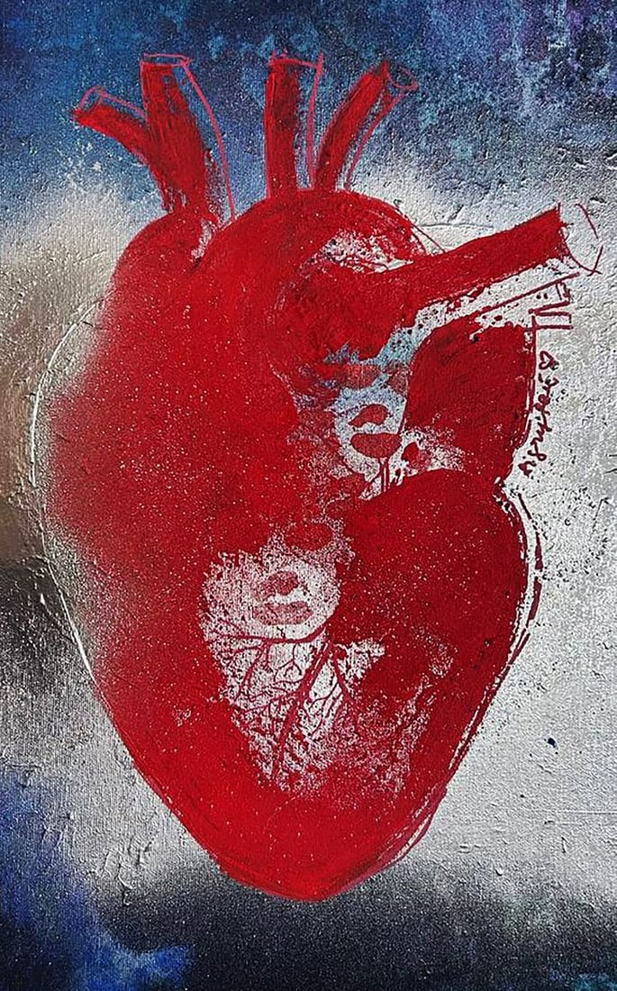 Acrylic painting Feel the Heart Beat Olga Melezhik - 8