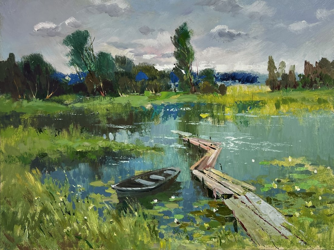 Oil painting Overgrown Pier Yuriy Suprunchuk - 3