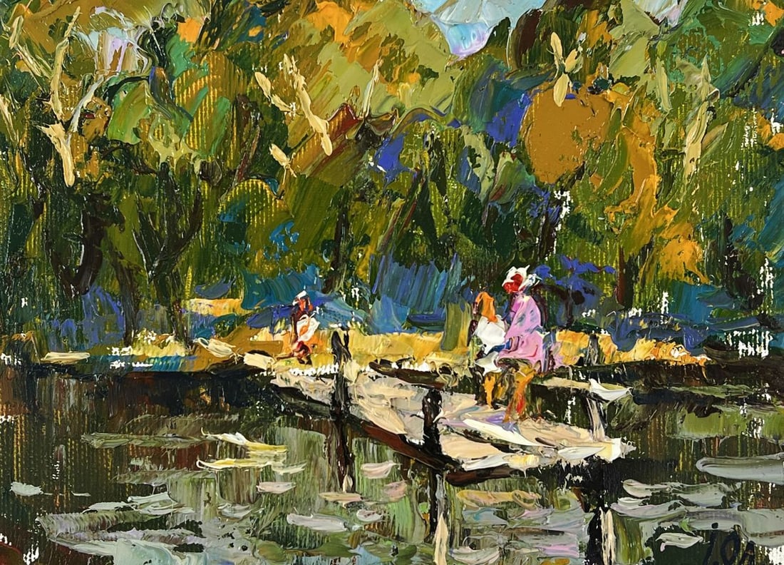 Oil painting Summer Pier in Nature Oleksiy Ivanyuk - 3