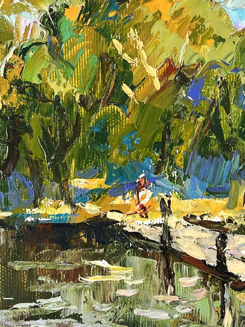 Oil painting Summer Pier in Nature Oleksiy Ivanyuk - 4