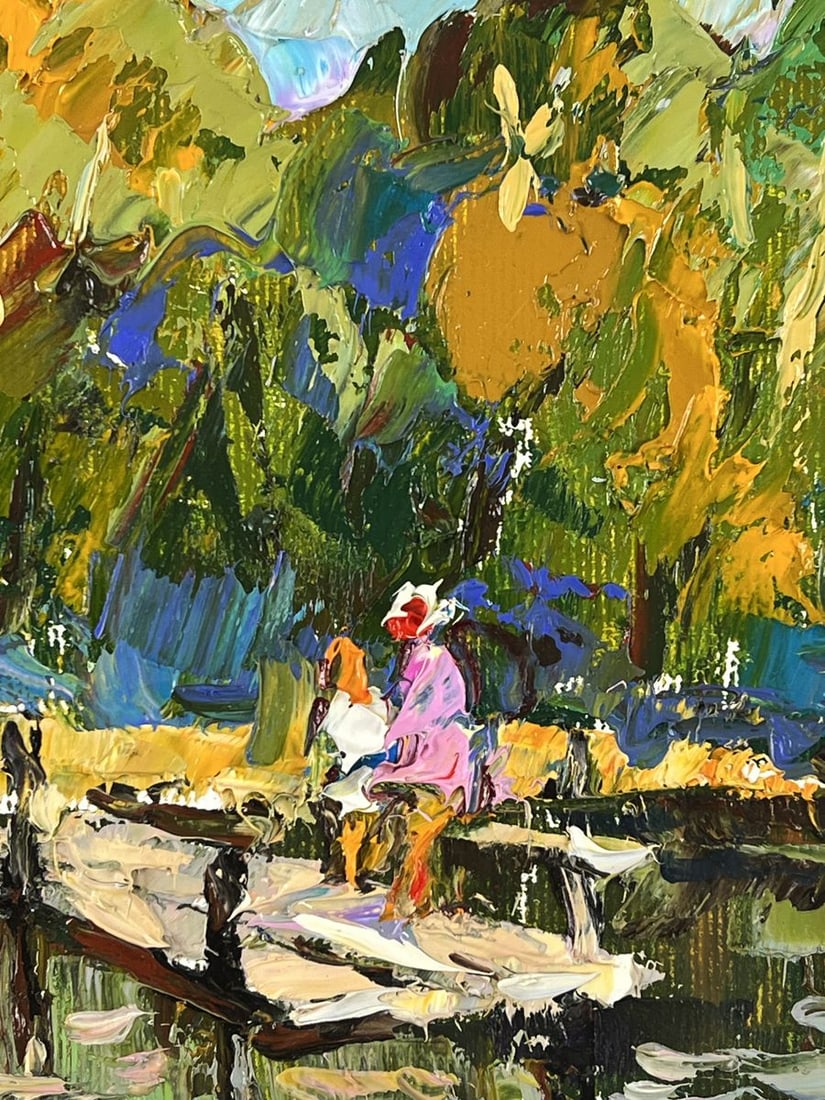 Oil painting Summer Pier in Nature Oleksiy Ivanyuk - 9