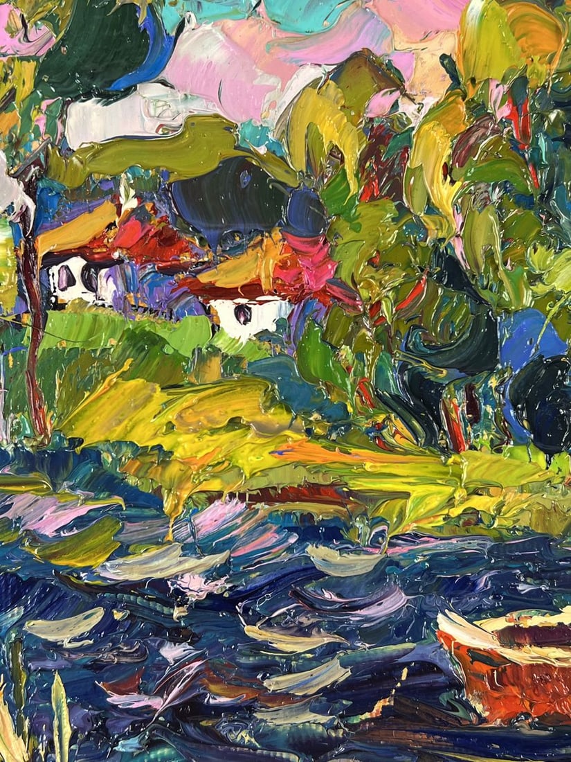 Oil painting Above the Lake in the Village Oleksiy Ivanyuk - 4