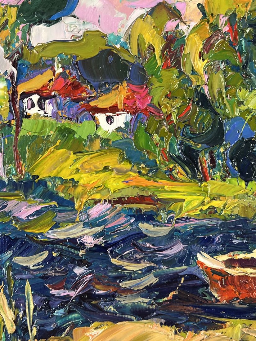 Oil painting Above the Lake in the Village Oleksiy Ivanyuk - 5