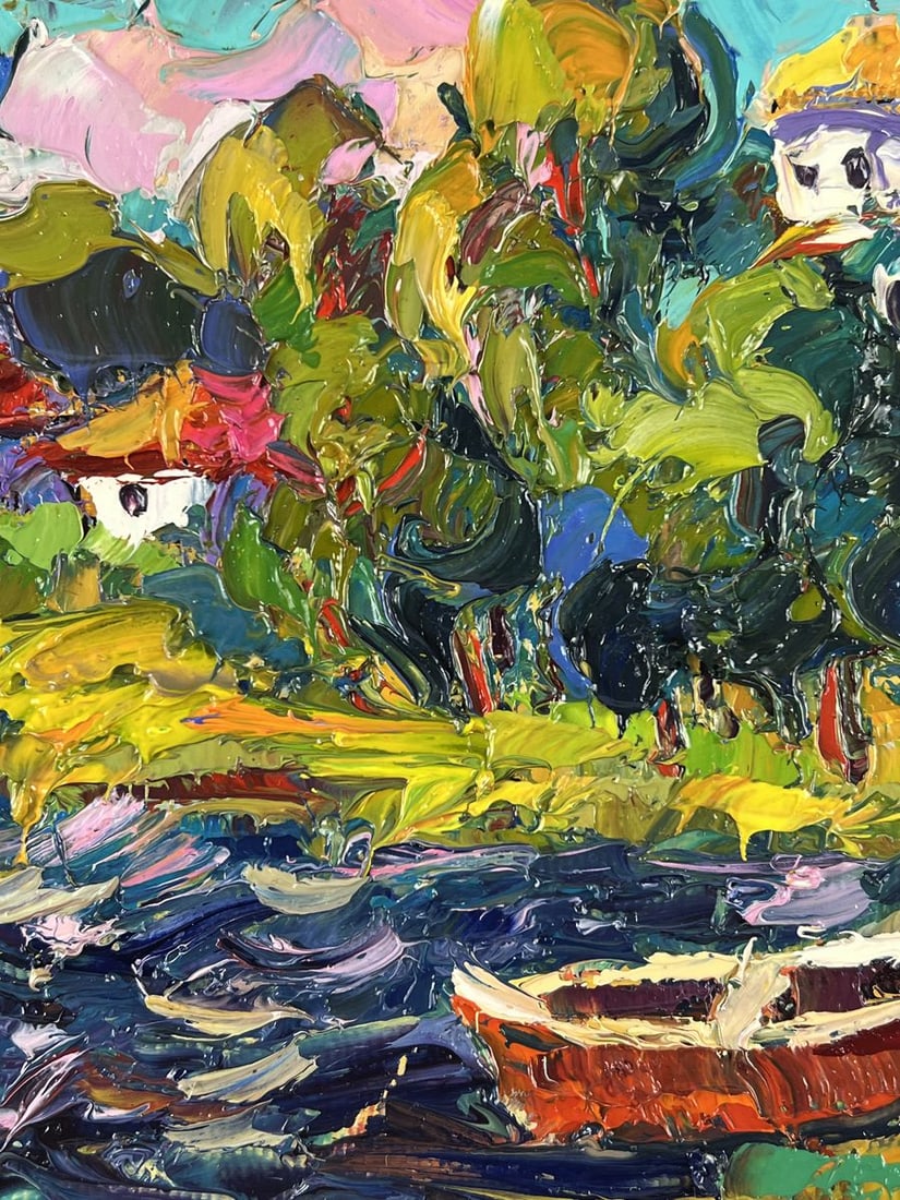 Oil painting Above the Lake in the Village Oleksiy Ivanyuk - 6