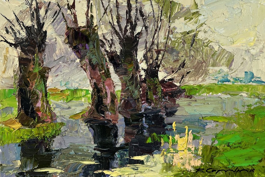 Oil painting Spring at the Green Pond Boris Serdyuk - 3
