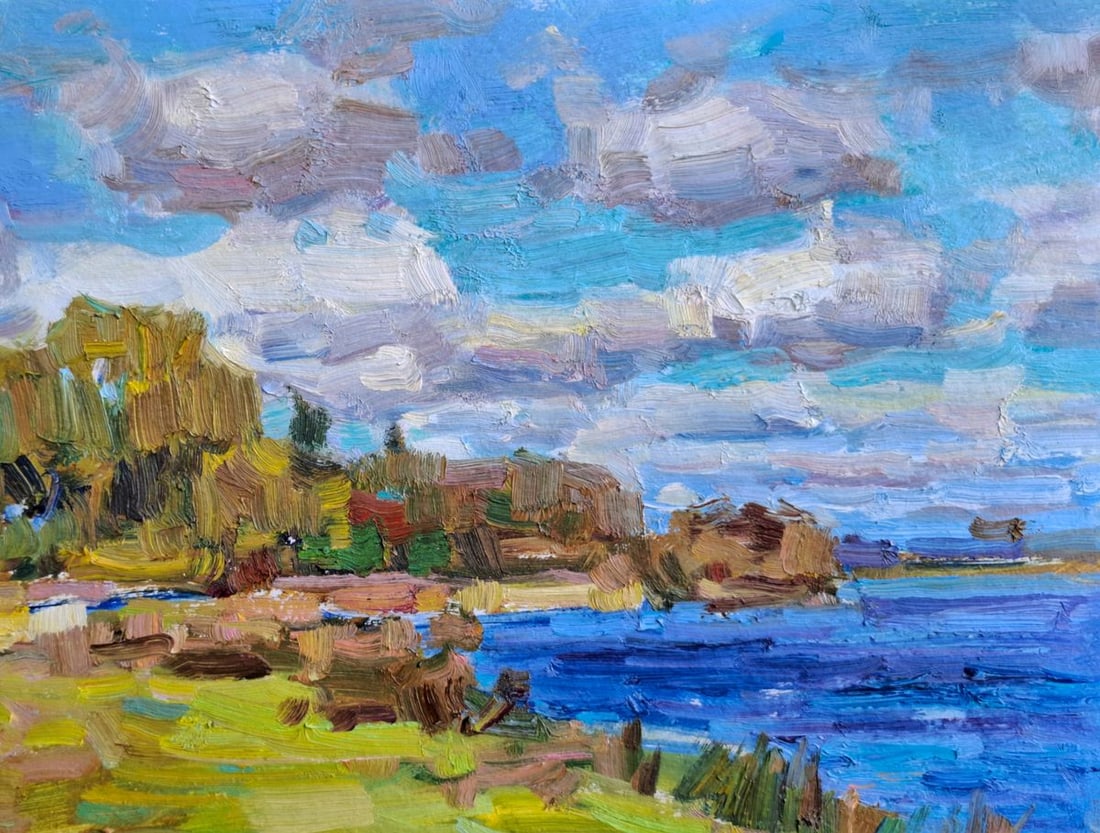 Oil painting Lake Shore Vyacheslav Pereta - 3