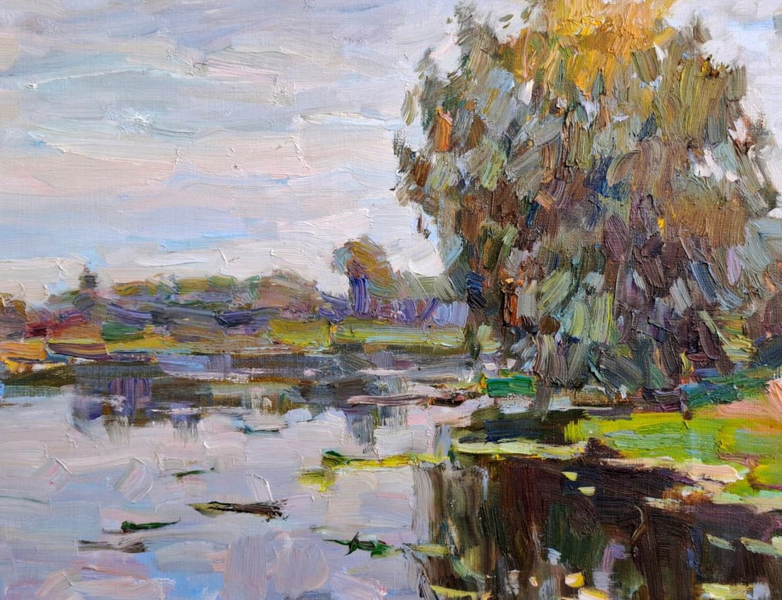 Oil painting By the Pond In Nature Vyacheslav Pereta - 6