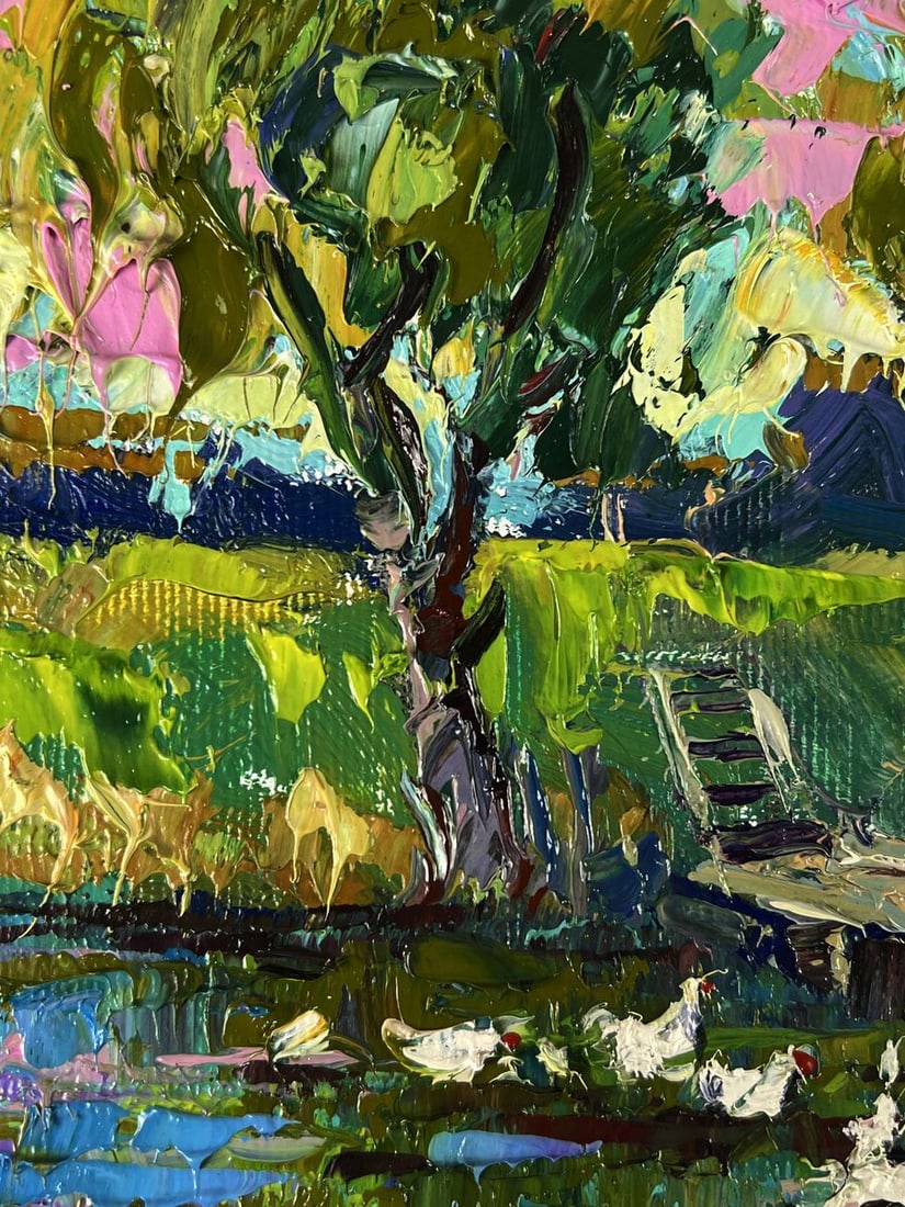 Oil painting Relaxing near the lake Oksana Ivanyuk - 5