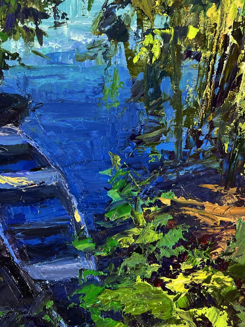 Oil painting Boats on a summer lake Boris Serdyuk - 8