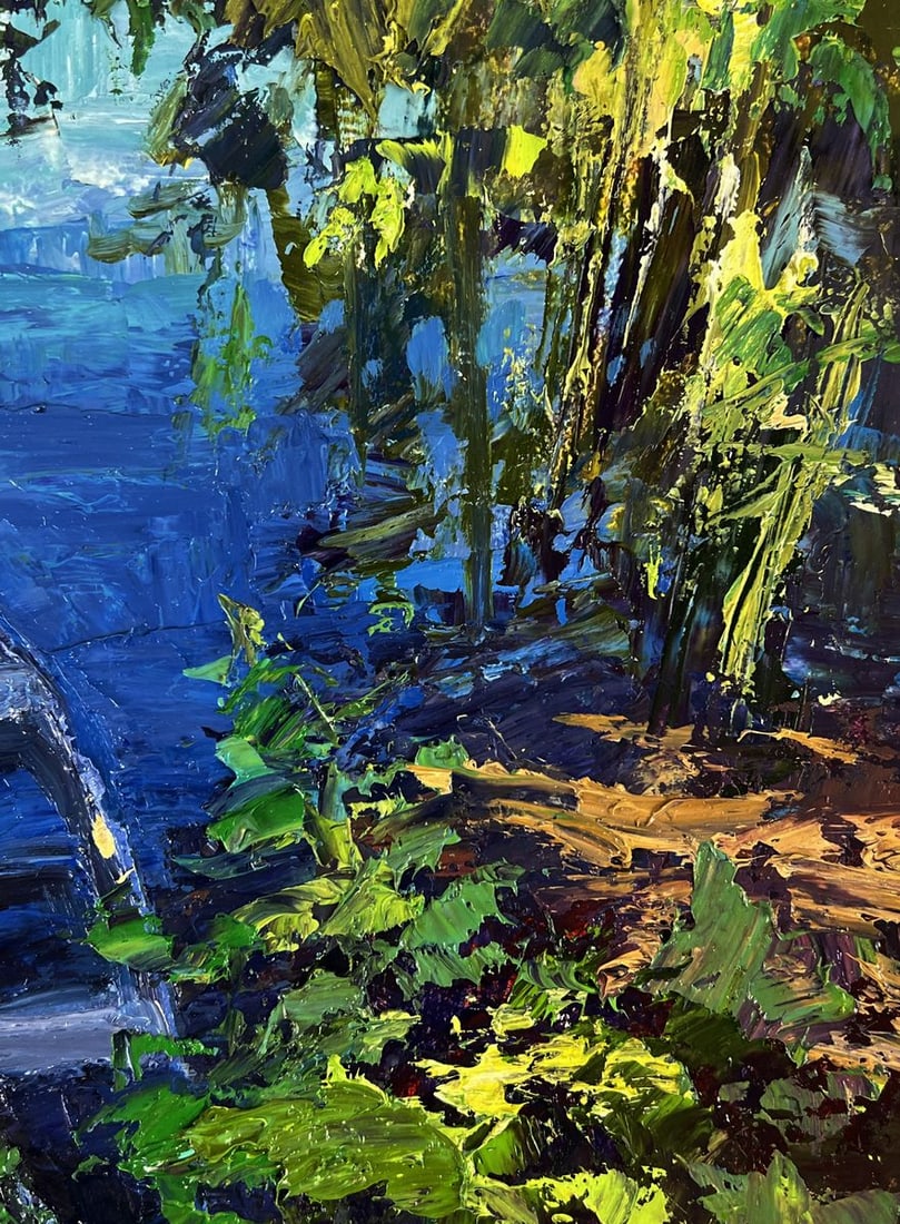 Oil painting Boats on a summer lake Boris Serdyuk - 9
