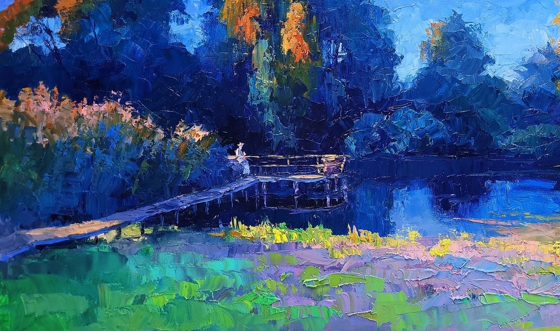 Oil painting Evening on the lake Boris Serdyuk - 6