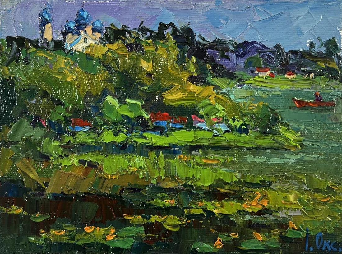 Oil painting Evening on the lake Oksana Ivanyuk - 3