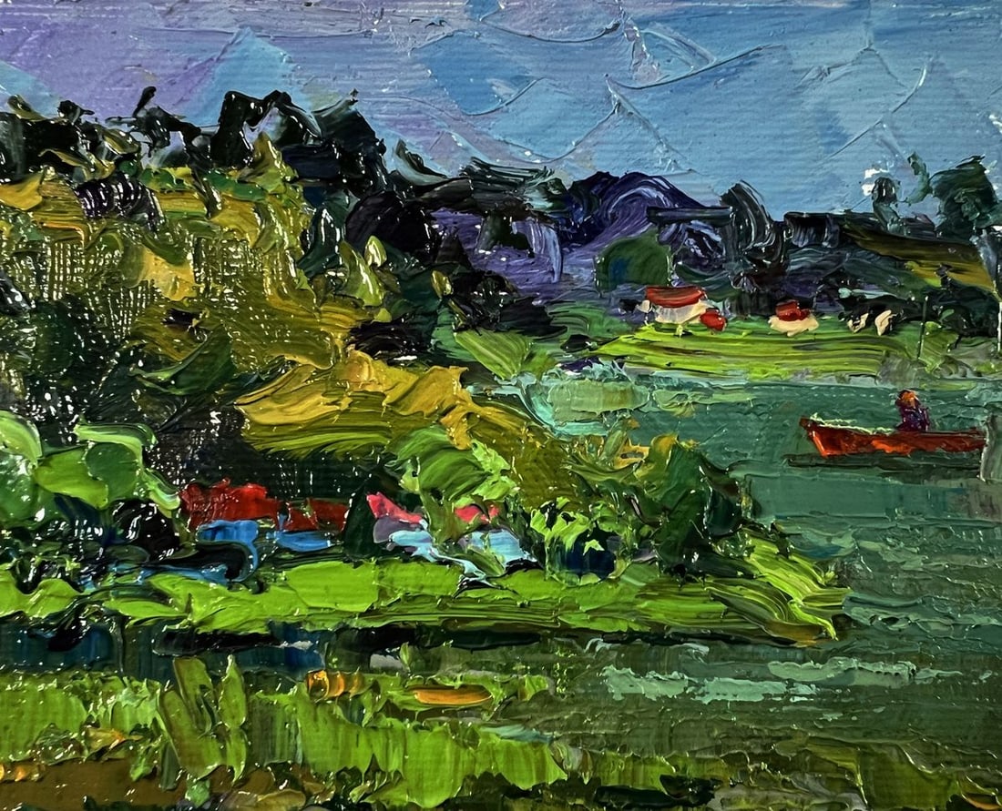 Oil painting Evening on the lake Oksana Ivanyuk - 4