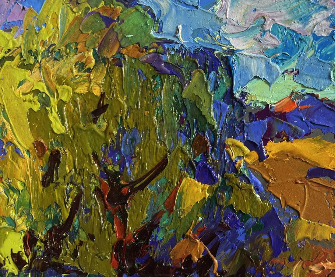 Oil painting The boat is sailing on the lake Alex Kalenyuk - 4