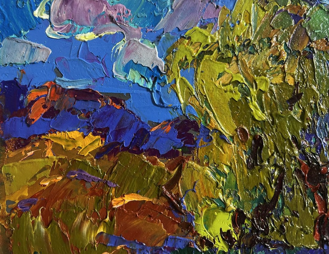 Oil painting The boat is sailing on the lake Alex Kalenyuk - 6