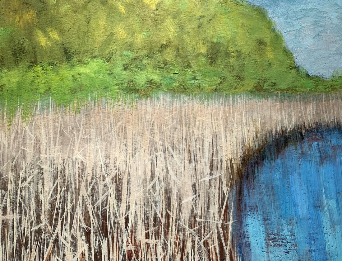 Oil painting Reeds and a lake in the forest Ivan Tsyupka - 5