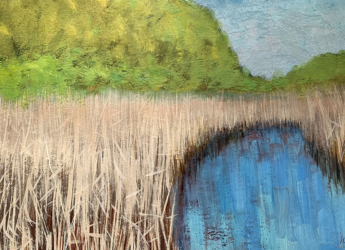 Oil painting Reeds and a lake in the forest Ivan Tsyupka - 7